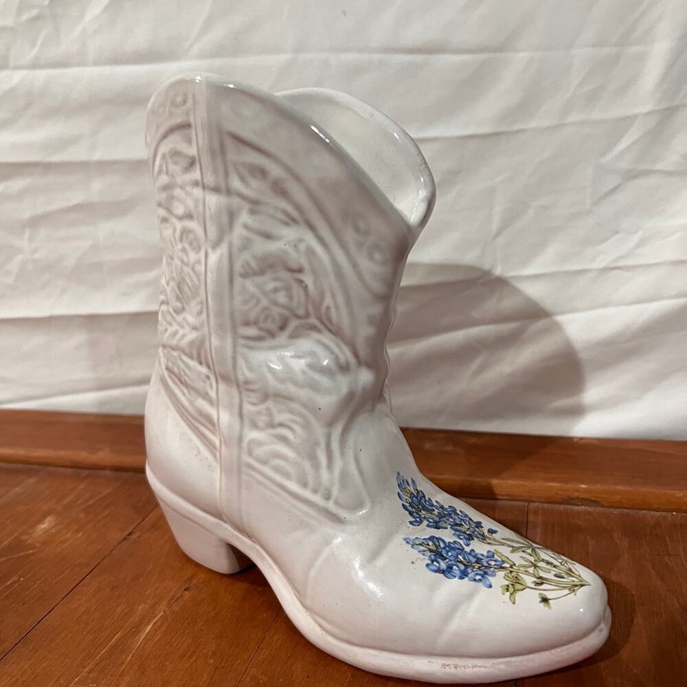 Vintage Western Cowboy Boot Vase